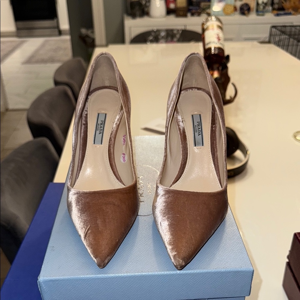 Prada Tan High Heel Pumps